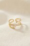 ®   Gold Color Tailed Double Row Stone Model Women's Ring
