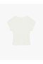 Drawstring Fabric Crew Neck Cap Sleeve T-Shirt - 2