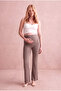 Maternity Viscose Blended Mink Straight Leg High Waist Trousers with Abdominal Support Lauren - 4