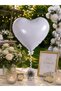 White 18 Inch Heart Foil Balloon Helium Compatible Birthday Valentine's Day Party Decoration - 2