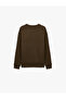 Long Sleeve Comfortable Fit Crew Neck Sweatshirt - 6