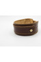 Genuine Leather Handcrafted Metal Clasp, Stitched Bracelet, 3cm Wide - 4