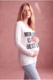 Maternity Flared Cotton Snow White Short Sleeve Wide Collar Printed T-Shirt Logan - 4