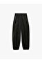 Comfortable Fit Gabardine Balloon Trousers with Elastic Waist and Pockets - 7