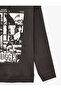 Ruffled Comfortable Fit Printed Long Sleeve Hooded Sweatshirt - 8