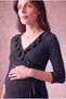Maternity Viscose Anthracite 3/4 Sleeve Double Breasted Collar Ruffle Detail and Side Tie Midi Dress Davina - 2