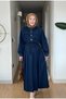 Women's Ruched Detail Shirt and Ruched Detail Skirt Denim Suit