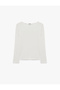 Slim Fit Crew Neck Long Sleeve Viscose Basic Blouse - 5