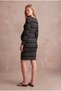 Maternity Knitwear Look Viscose Blended Black / White Patterned Long Sleeve Boat Neck Dress Vienna - 4