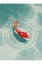 Steel Necklace with Koi Fish Figure and Red and White Stone Zircon Detail - 2