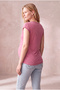 Maternity Cotton Fuchsia Short Sleeve Wide Collar Pocket Detailed T-Shirt Violette - 4