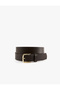 Faux Leather Belt with Metal Buckle Detail