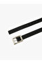 Faux Leather Belt with Metal Buckle Detail - 3