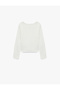 Heart Embroidered Slim Fit Cotton Camisole Crew Neck Long Sleeve T-Shirt - 4