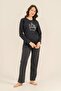 Mother & Daughter Long Sleeve Navy Blue Pajama Set, 100% Cotton, Mother and Child Pajamas Sold Separately (Socks Included) - 8