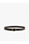 Faux Leather Belt with Metal Buckle Detail - 2