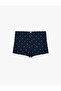 Lace Detailed Bowknot Comfortable Cut Camisole Polka Dot Viscose Shorts Pajama Bottoms