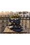 Navy Blue Garden Double Elastic Sheet and 2-Piece Pillow Set |   100% Cotton |