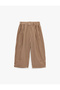 Plaid Barrel Trousers High Waist Elastic Waistband Pockets Cotton - 3