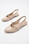 90459 Comfortable Open-Back Women's Ballerinas with Stone Chain Buckle Detail - 7