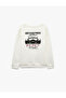 Comfortable Fit Three Thread Ribbed Cotton Crew Neck Sweatshirt with Back Print - 6