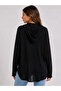 Women's Hooded Black Regular Fit Sweatshirt - 2