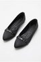 04125 Satin Comfortable Stylish Elegant Buckle Detailed Women's Ballerinas