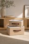 2-Piece Coverless Jute Organizer Set S + L Size 26X20X10 cm + 35X26X15 cm In-Cabinet Shelf Bathroom Organizer - 2