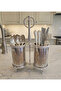 Two-Section Stainless Steel Cutlery with Handle Silver - 3