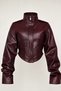 Women's New Season Corset Detail Cropped Leather Jacket