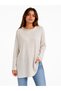 Women's Relaxed Fit Long Sleeve Beige Knitwear Blouse