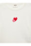 Heart Embroidered Cotton Camisole Crew Neck Long Sleeve T-Shirt - 5