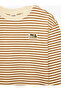 Cotton Long Sleeve Crew Neck Striped Oversize Sweatshirt - 3