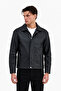 Men's Classic Collar Black Leather Jacket Premium Quality - 3