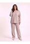 Plus Size Lycra Modal Fabric Pocketed Slit Comfortable Cut Set - 3