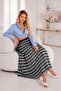 Women's Lined Tulle Long Skirt with Elastic Waist, Colorful Gradient, Comfortable Maxi Skirt - 3