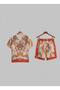Relaxed Fit Patterned Short Sleeve Lapel Collar Summer Cotton Shirt Shorts Set - 6