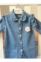 Mini Çiçekli Denim Tulum - 2