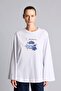 Crew Neck Printed Long Sleeve T-Shirt Tunic I6907Ax26Hs - 3