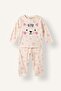 100% Cotton Animal Figured and Heart Patterned Long Sleeve Top and Elastic Leg Bottom 2-Piece Pajama Set for Baby Girl - 5