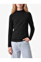 Modal Blend Long Sleeve Mock Neck Basic T-Shirt - 2