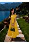Women's Polka Dot Patterned Boat Neck Draped Dress - 4