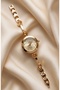 Women's Watch Steel Watch with Clasp Band Gold Stone Women's Wristwatch Vintage Watch Old Money Luxury Stylish Elegant Premium Watch Steel Band |   Special Design 2026 - 3