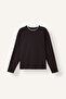 100% Cotton Regular Fit Crew Neck Contrast Detailed Long Sleeve Basic T-Shirt H8358Ax26Au