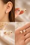 Girls' Cute Children's Earrings with Ladybird and Daisy Design / Plated, Does Not Fade - 3