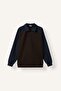 Regular Fit Polo Collar Raglan Sleeve Sweatshirt H5042Ax26Au
