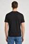 Men Crew Neck Short Sleeve Brand Logo T-Shirt, Black - 4