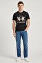 Men Crew Neck Short Sleeve Brand Logo T-Shirt, Black - 2
