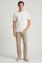 Men Crew Neck Short Sleeve Textured T-Shirt, Beige - 2