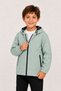 Boy's Water Green Lined Hooded Water and Wind Resistant Zippered Seasonal Raincoat